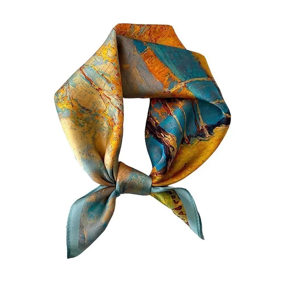 Golden tree Silk Scarf